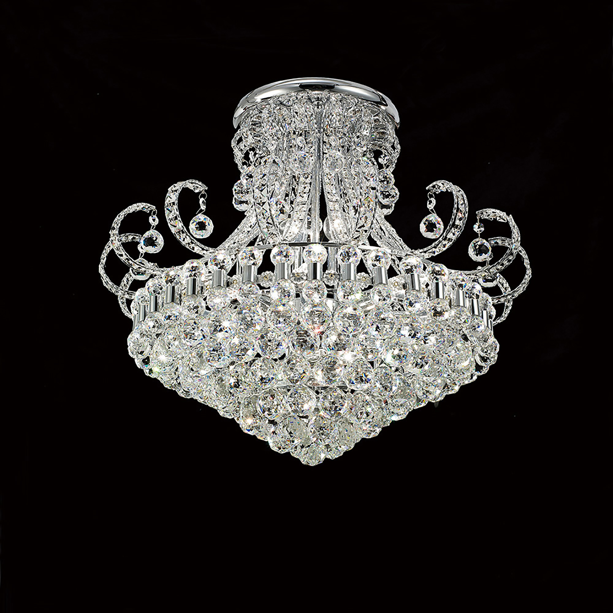 IL30027  Pearl Crystal Chandelier 12 Light (18.3kg) Polished Chrome